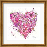 Framed Heart of Flowers