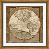 Framed Damask World Map I