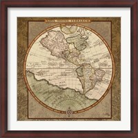 Framed Damask World Map I