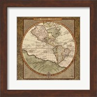 Framed Damask World Map I