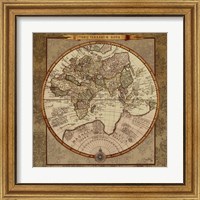 Framed 'Damask World Map II' border=
