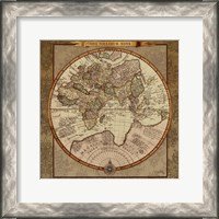Framed 'Damask World Map II' border=