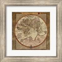 Framed Damask World Map II