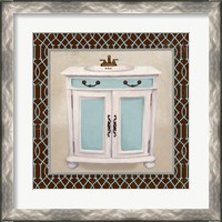 Framed 'Chic Lattice Bath II' border=