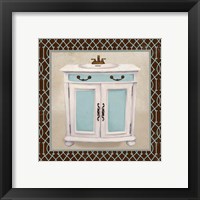 Framed 'Chic Lattice Bath II' border=