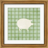 Framed 'Farm Pig on Plaid' border=