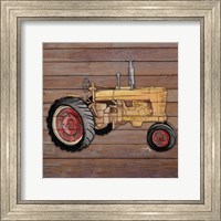 Framed Tractor on Wood I
