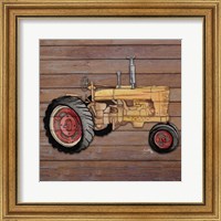 Framed Tractor on Wood I