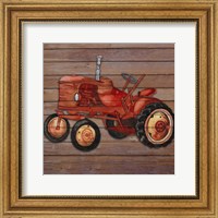 Framed Tractor on Wood II