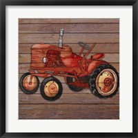 Framed Tractor on Wood II