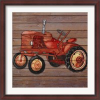 Framed Tractor on Wood II