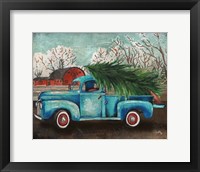 Framed Blue Truck and Tree I