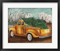 Framed 'Yellow Truck and Tree III' border=
