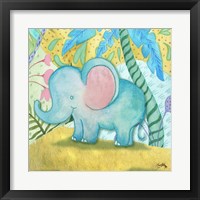 Framed 'Playful Elephant' border=