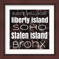 Framed 'New York Boroughs I' border=