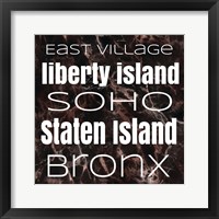 Framed 'New York Boroughs I' border=