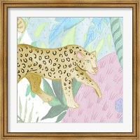 Framed Playful Cheetah in Yellow