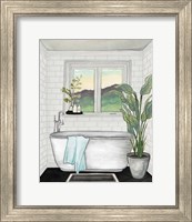 Framed 'Modern Black and White Bath I' border=