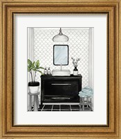 Framed Modern Black and White Bath II