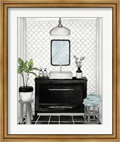 Framed Modern Black and White Bath II