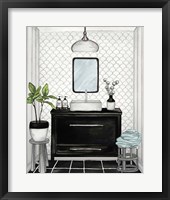 Framed Modern Black and White Bath II