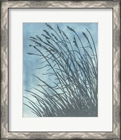 Framed 'Tall Grasses on Blue I' border=
