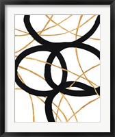 Framed Black and Gold Stroke I