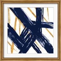 Framed Navy with Gold Strokes III