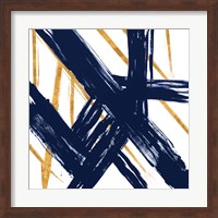 Framed Navy with Gold Strokes III
