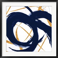 Framed Navy with Gold Strokes II