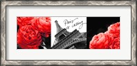 Framed Eiffel Tower Red Roses
