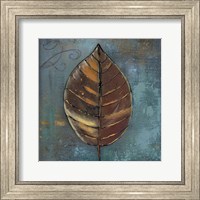 Framed New Leaf VII (blue/grey)