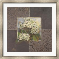 Framed Hydrangeas on Brown I