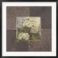 Framed Hydrangeas on Brown I