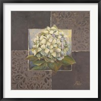 Framed Hydrangeas on Brown II