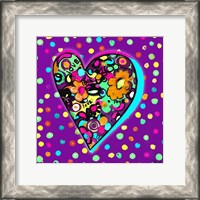 Framed Neon Hearts of Love I