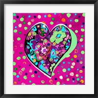 Framed Neon Hearts of Love II