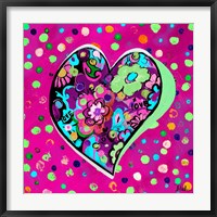 Framed Neon Hearts of Love II