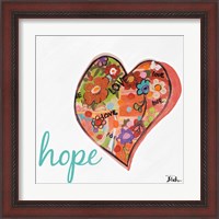 Framed 'Hearts of Love & Hope I' border=