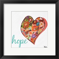 Framed 'Hearts of Love & Hope I' border=