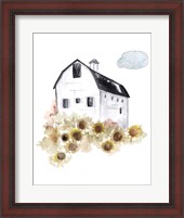 Framed Barn and Sunflowers