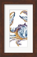 Framed Surf Side Golden Blue Crab