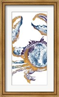 Framed Surf Side Golden Blue Crab