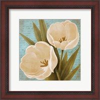 Framed Morning Tulips on Blue II