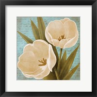 Framed Morning Tulips on Blue II