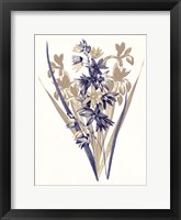 Indigo Flowers Three Framed Print