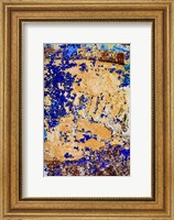 Framed Peeling, Weathered Paint Blue and orange