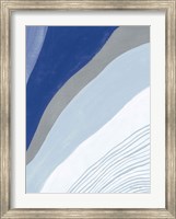 Framed Retro Abstract IV Blue