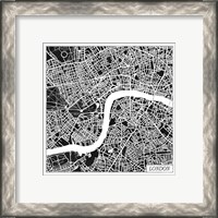 Framed 'London Map Black' border=