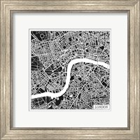 Framed 'London Map Black' border=